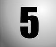 Plakcijfer 5 zwart