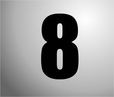 Plakcijfer 8 zwart
