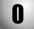 Plakcijfer 0 zwart