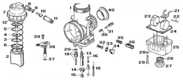 Dell orto VHSB34 QD carburateur