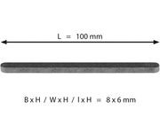 spie voor achteras 8x6x100mm