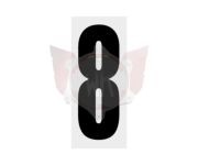 Plakcijfer 8 zwart met transparante achtergrond